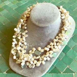 3 strand freshwater pearl necklace ster. clasp